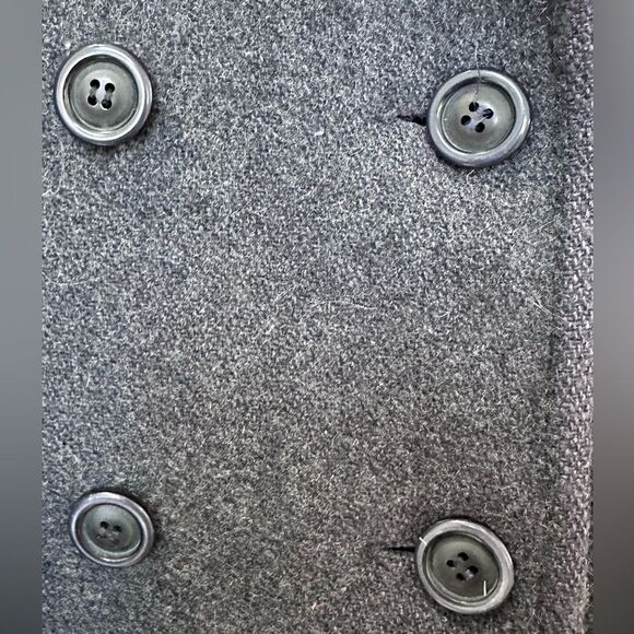 Mario De Pinto MDP Vintage Dark Gray Wool Blend Double Breasted Pea Coat Size L - Picture 5 of 16